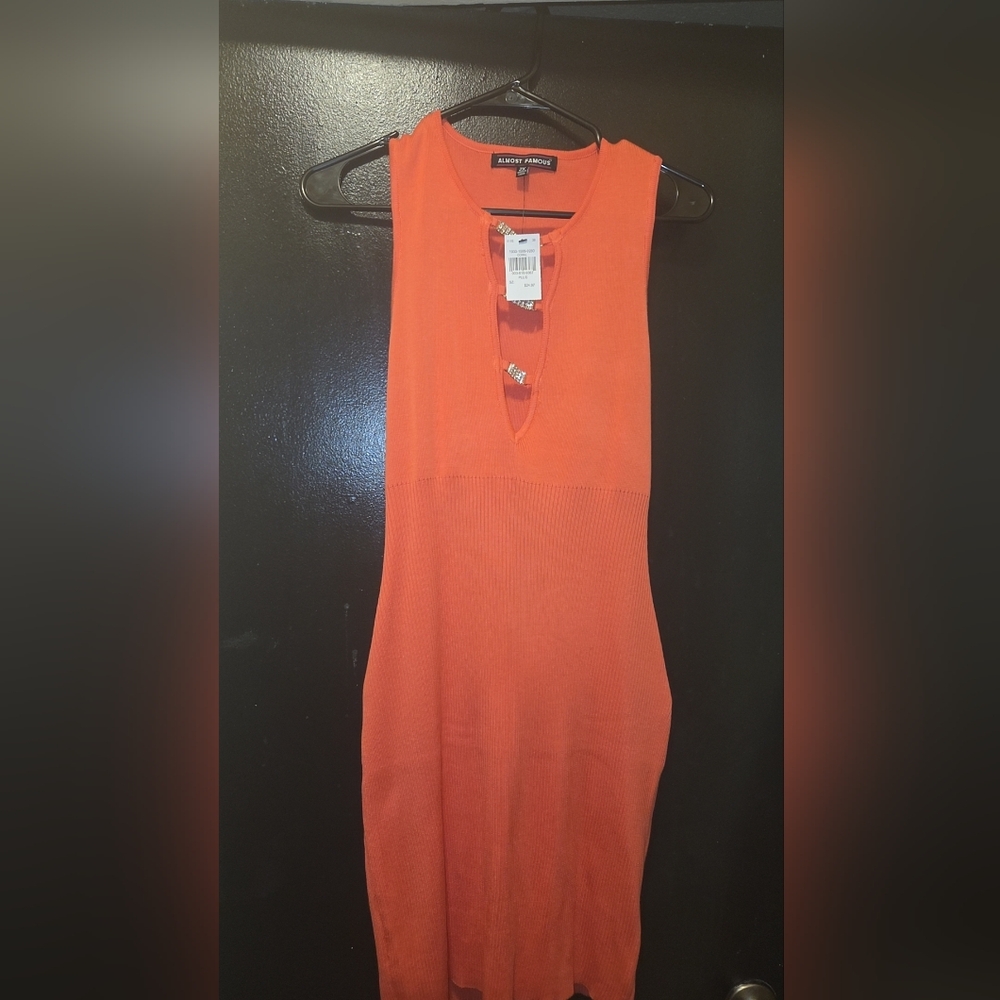 Vibrant Orange/Coral Backless Dress🥰❤️